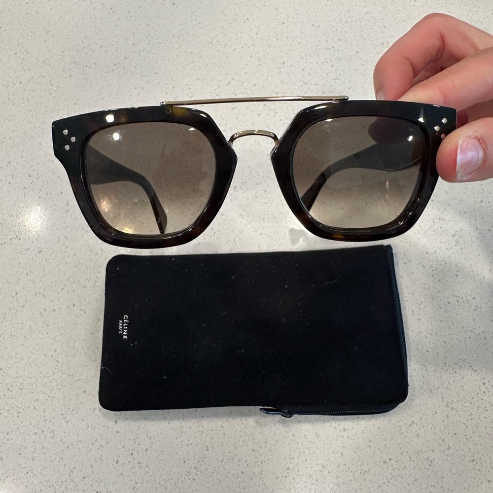 Celine Tortoise and Gold Sunglasses